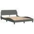 Estructura de cama con LED sin colchón gris oscuro 140x200