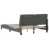 Estructura de cama con LED sin colchón gris oscuro 140x200