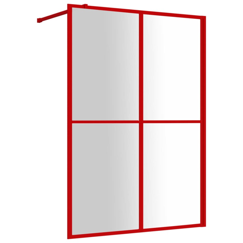 Mampara puerta de ducha vidrio transparente ESG rojo 140x195