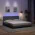 Estructura de cama con LED sin colchón gris claro 180x200