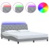 Estructura de cama con LED sin colchón gris claro 180x200