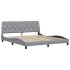 Estructura de cama con LED sin colchón gris claro 180x200