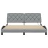 Estructura de cama con LED sin colchón gris claro 180x200