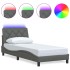 Estructura de cama con LED sin colchón gris oscuro 80x200