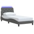 Estructura de cama con LED sin colchón gris oscuro 80x200