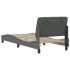 Estructura de cama con LED sin colchón gris oscuro 80x200