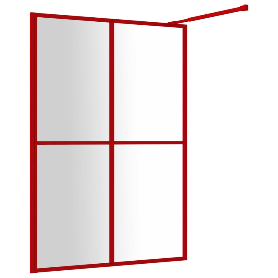 Mampara puerta de ducha vidrio transparente ESG rojo 140x195