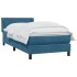 Cama box spring con colchón terciopelo azul oscuro 80x210