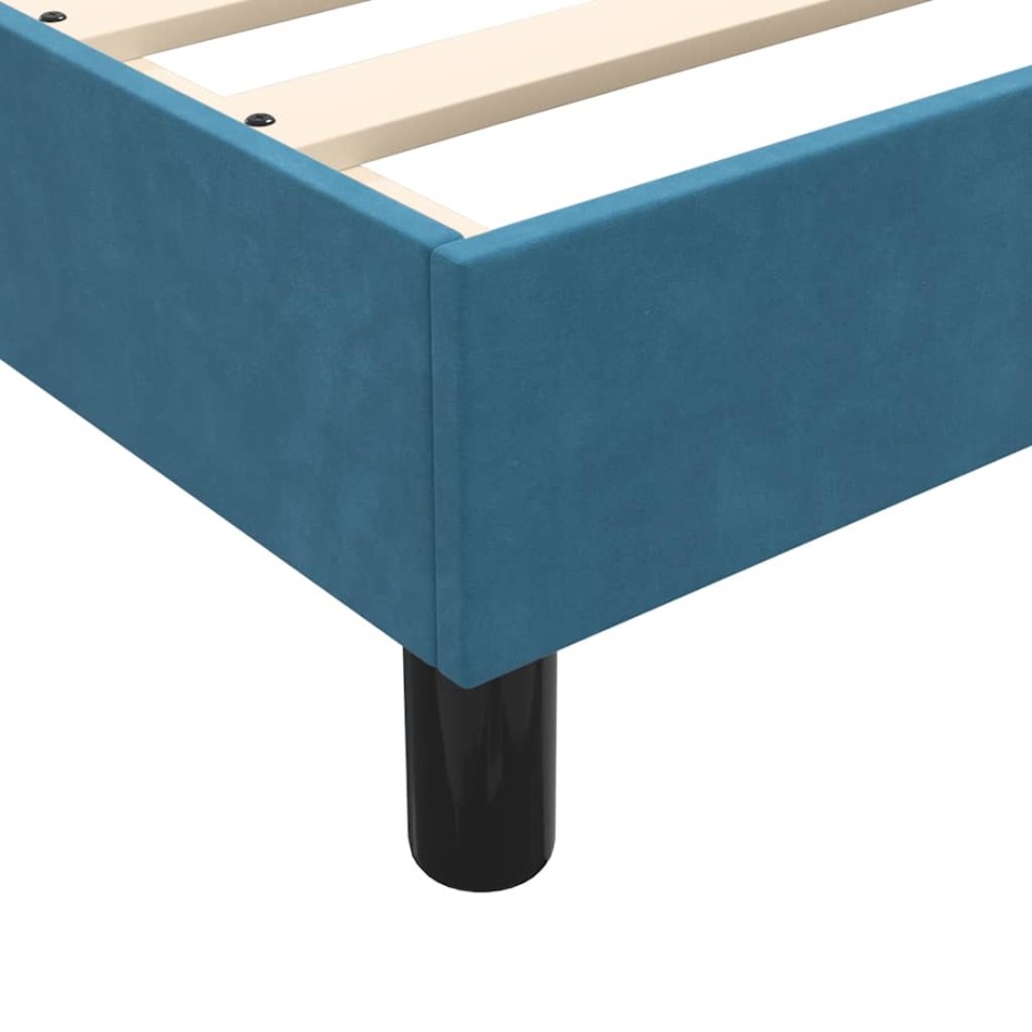 Cama box spring con colchón terciopelo azul oscuro 80x210