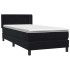 Cama box spring con colchón cuero sintético negro 90x210