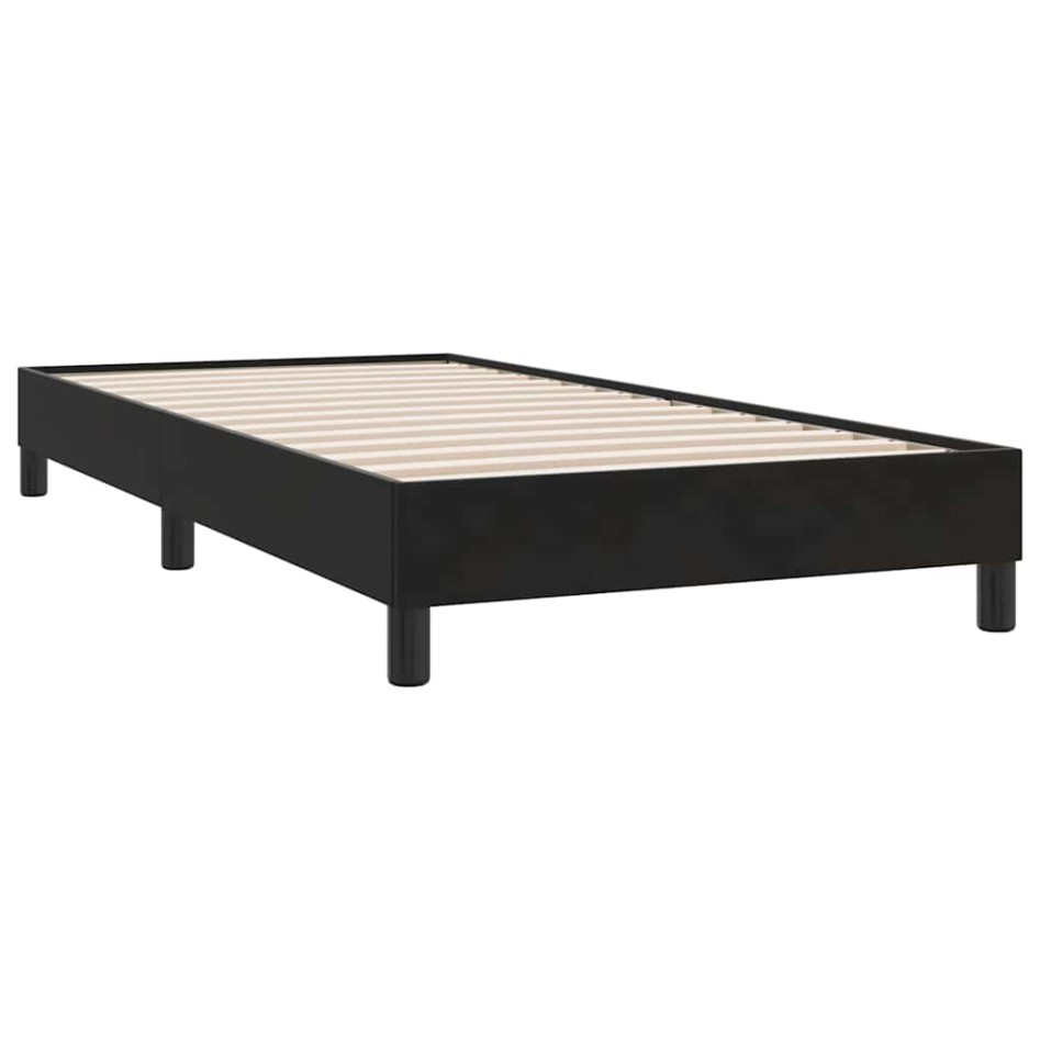Cama box spring con colchón cuero sintético negro 90x210