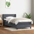 Cama box spring con colchón terciopelo gris oscuro 90x210