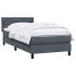 Cama box spring con colchón terciopelo gris oscuro 90x210