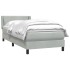 Cama box spring con colchón terciopelo gris claro 90x210