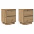Mesitas de noche con luces LED 2 uds roble artisan 38x34x50