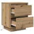 Mesitas de noche con luces LED 2 uds roble artisan 38x34x50