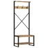 Perchero de madera maciza de mango rugoso 80x40x190