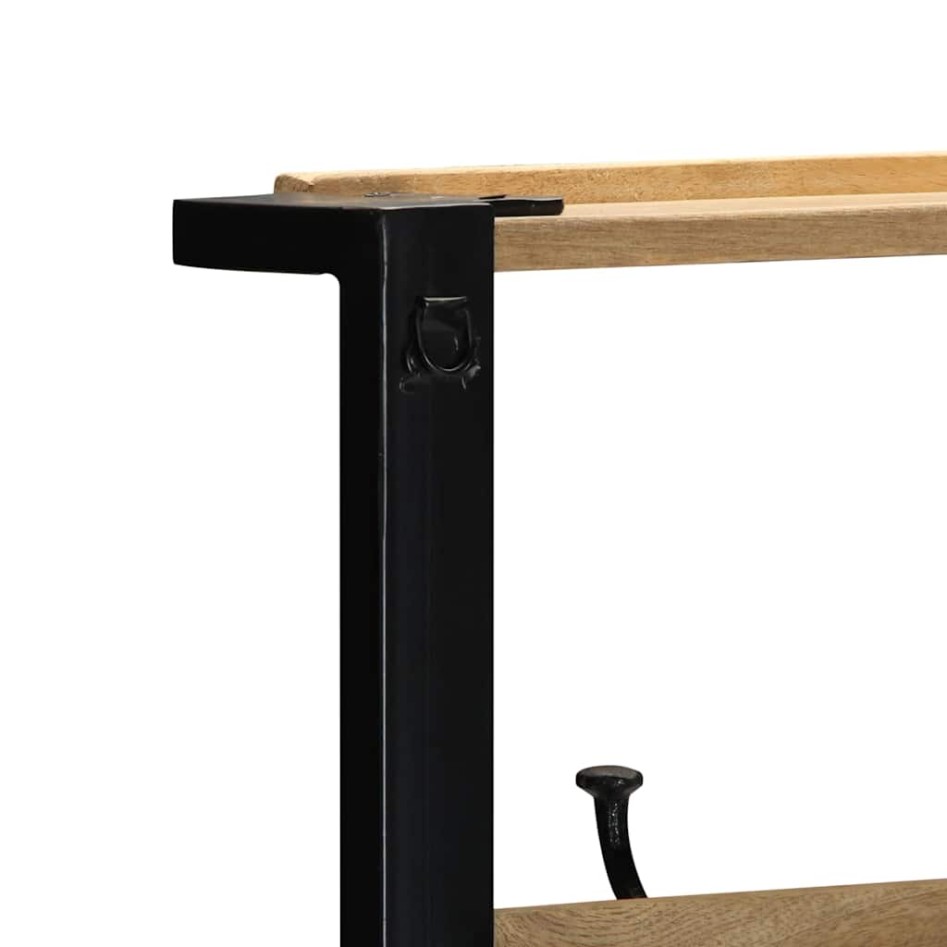 Perchero de madera maciza de mango rugoso 80x40x190