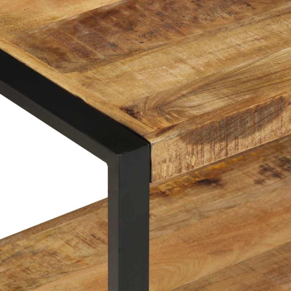 Perchero de madera maciza de mango rugoso 80x40x190