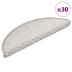 Alfombrilla autoadhesiva escalera sisal 30uds Platina 56x17x3cm
