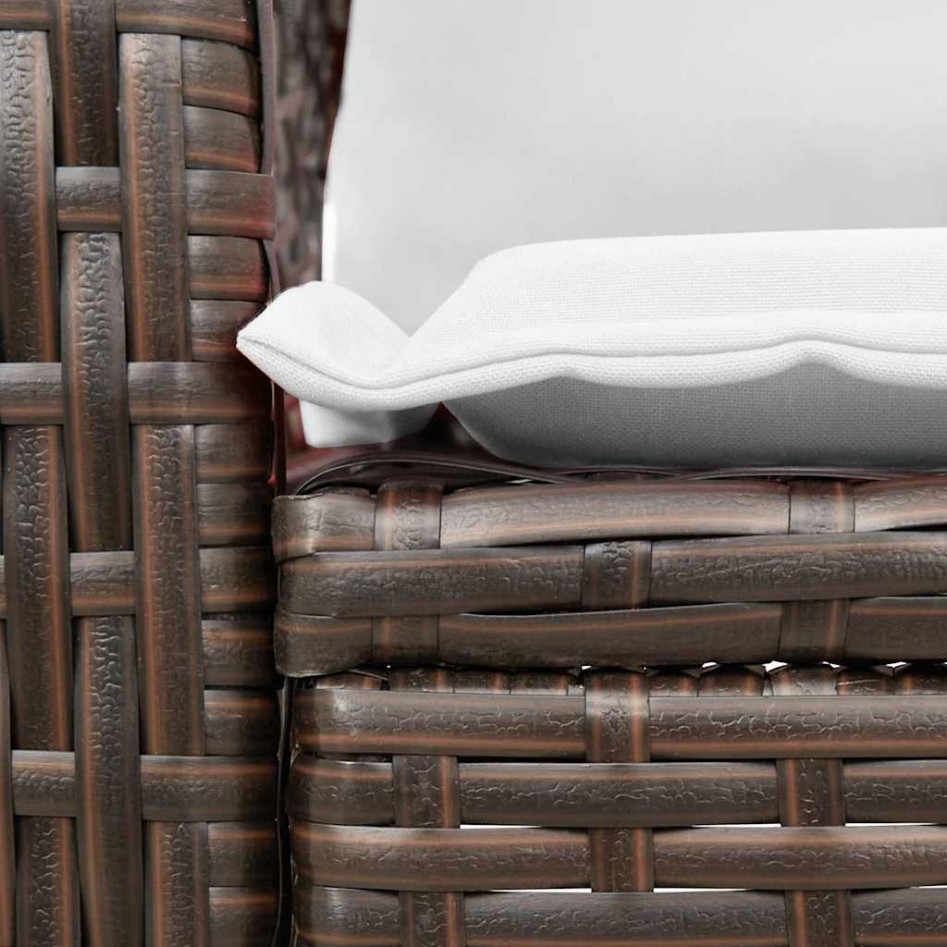 Silla mecedora de jardín con cojines ratán sintético