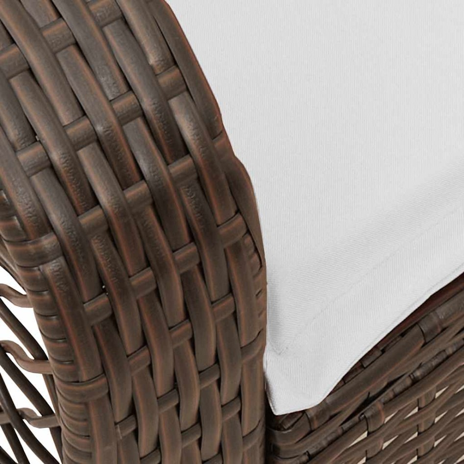 Silla mecedora de jardín con cojines ratán sintético