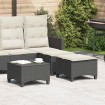 Taburetes de jardín con cojines 2 uds negro 55x55x36 cm