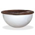 Mesa de centro de madera maciza reciclada blanca forma de