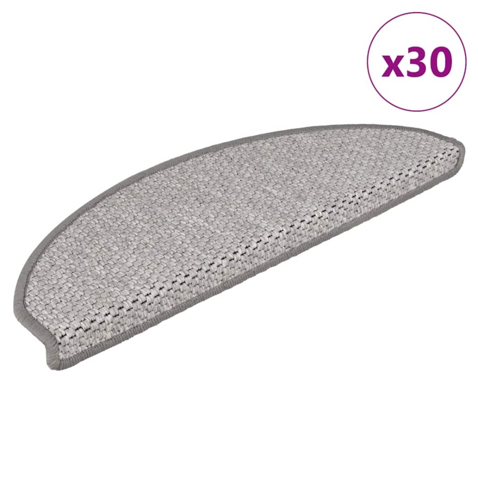 Alfombra autoadhesiva escalera sisal 30 uds 65x21x4 cm