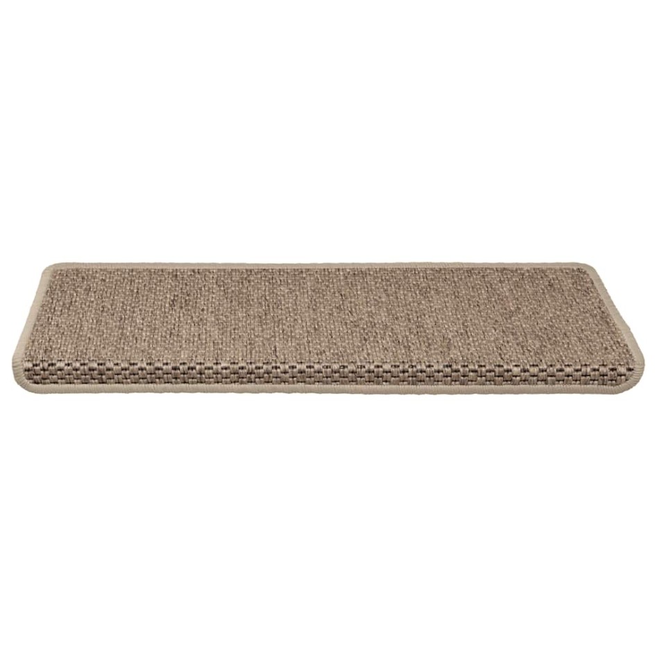 Alfombra autoadhesiva escalera sisal 30 uds 65x21x4 cm