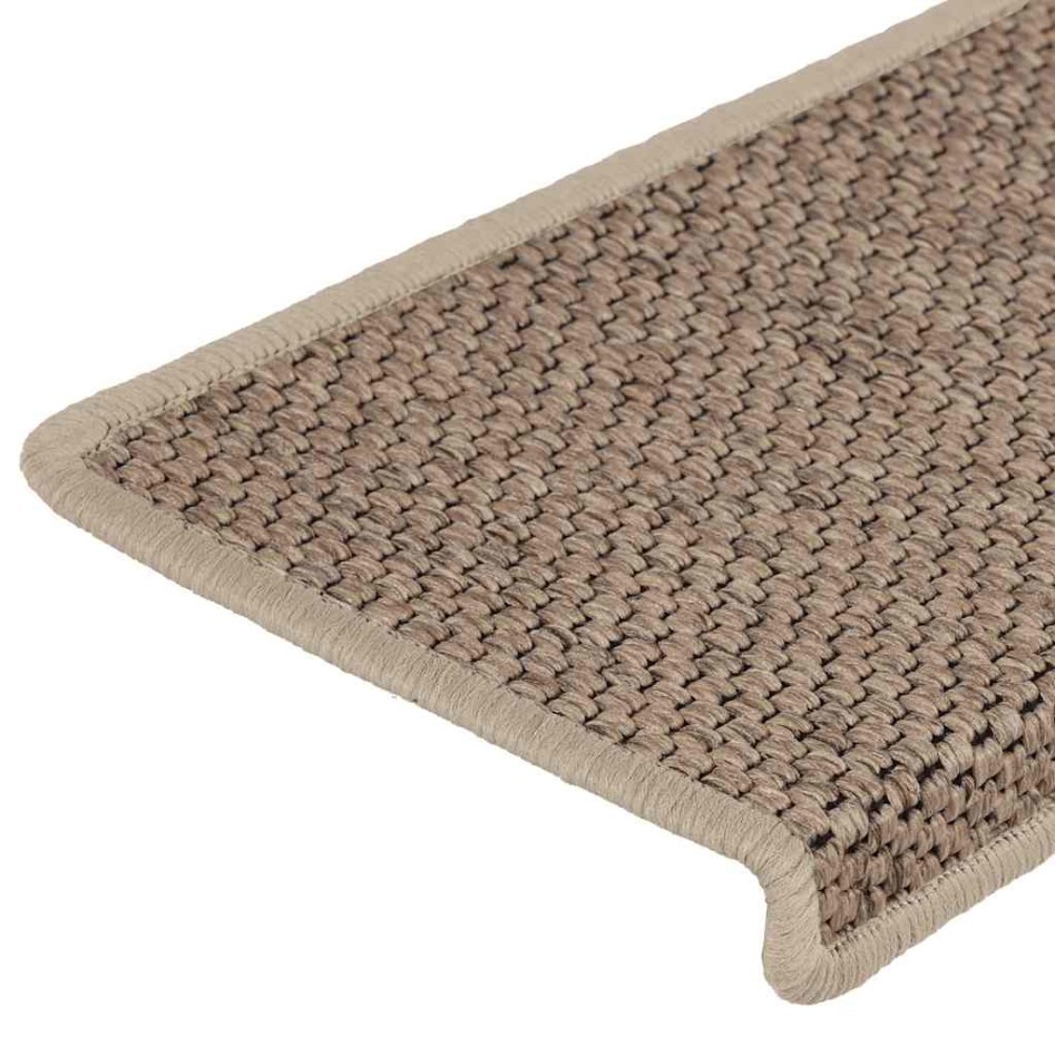 Alfombra autoadhesiva escalera sisal 30 uds 65x21x4 cm