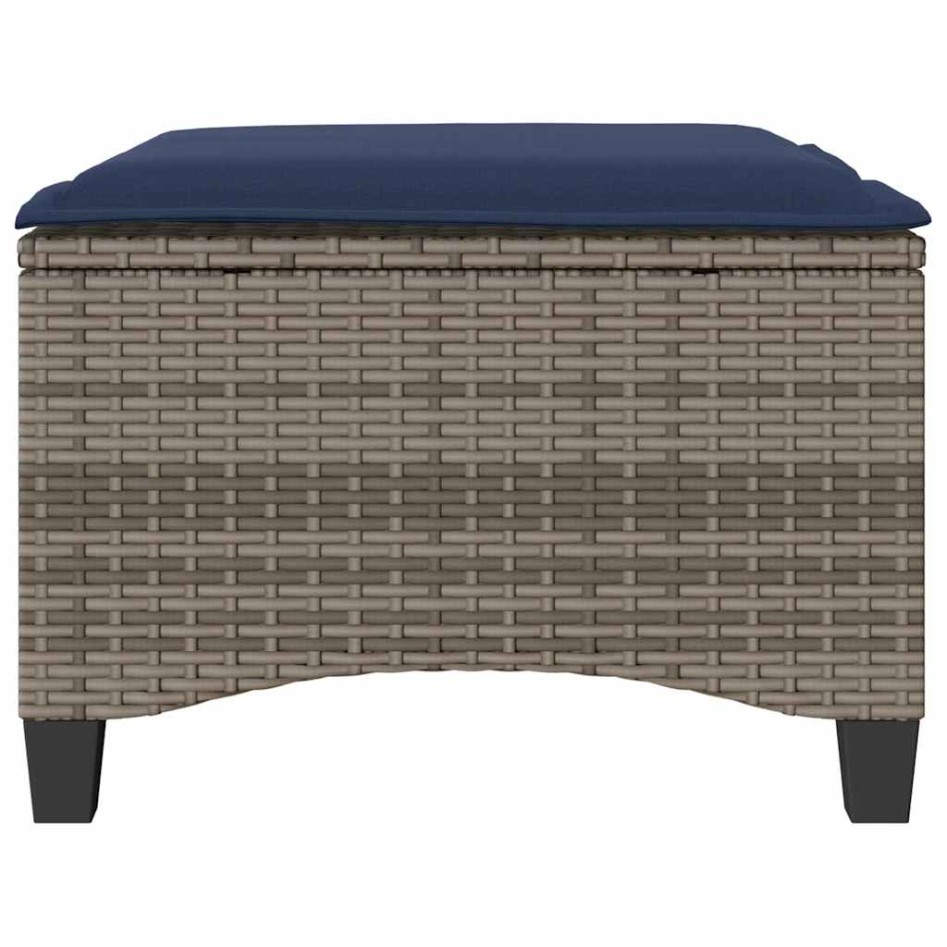 Taburetes de jardín con cojines 2 uds gris 55x55x36