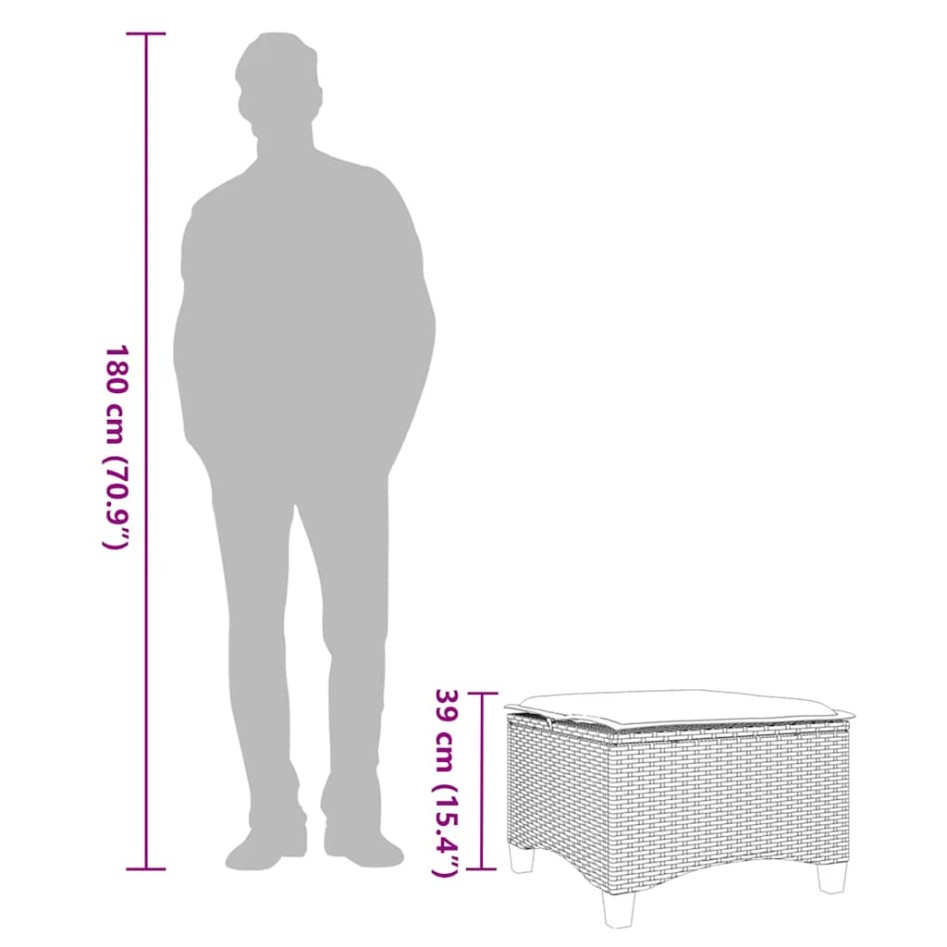 Taburetes de jardín con cojines 2 uds gris 55x55x36