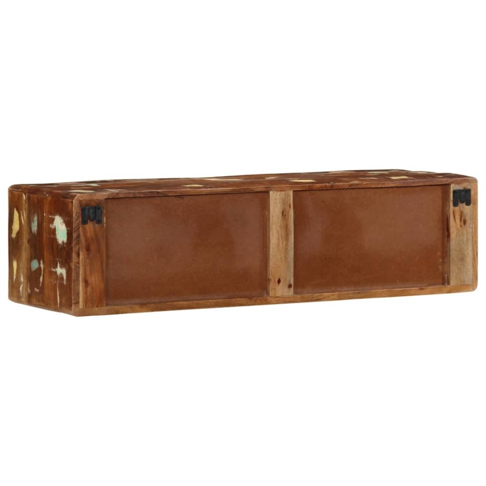 Mueble de TV de pared madera maciza reciclada 100x32x25