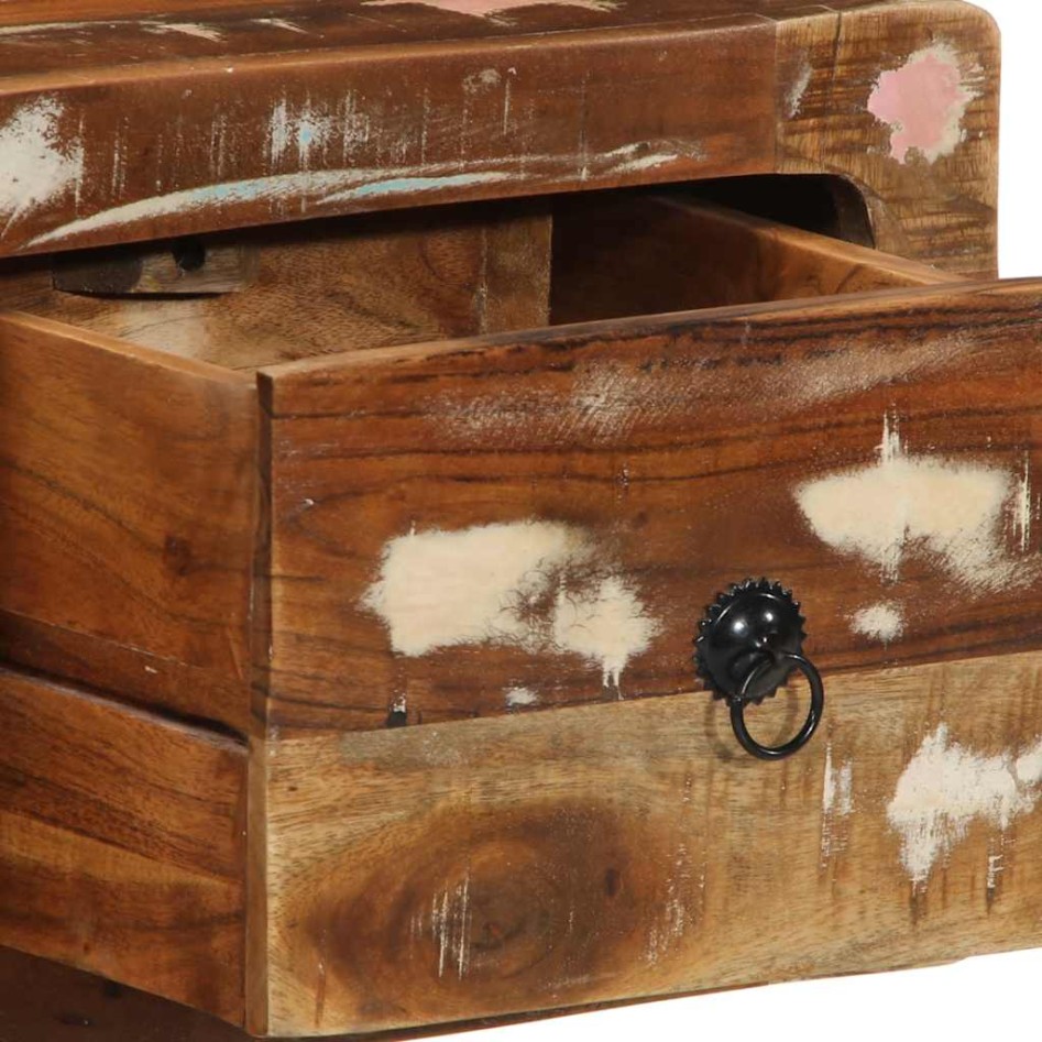 Mueble de TV de pared madera maciza reciclada 100x32x25