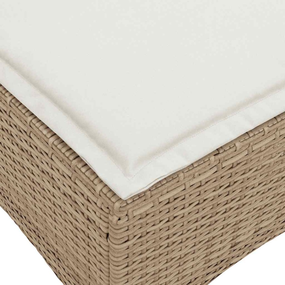 Taburetes de jardín con cojines 2 uds beige 55x55x36