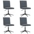 Sillas de comedor 4 unidades terciopelo gris