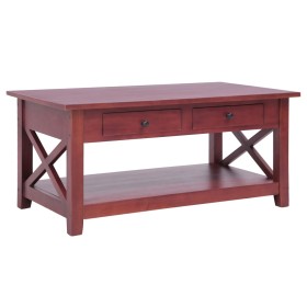 Mesa de centro de madera maciza de caoba marrón 100x55x46