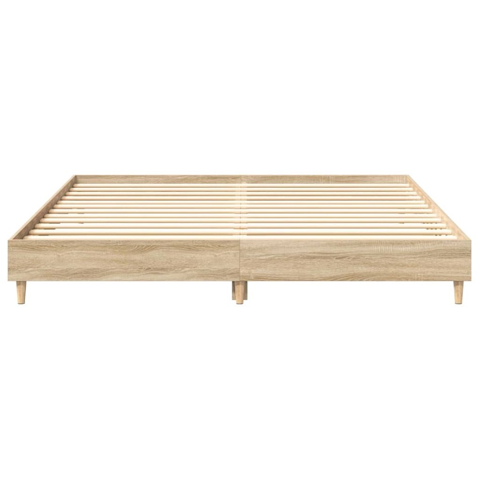 Estructura de cama madera de ingeniería roble Sonoma 160x200