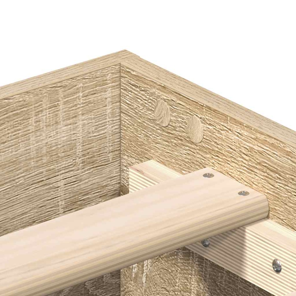 Estructura de cama madera de ingeniería roble Sonoma 160x200