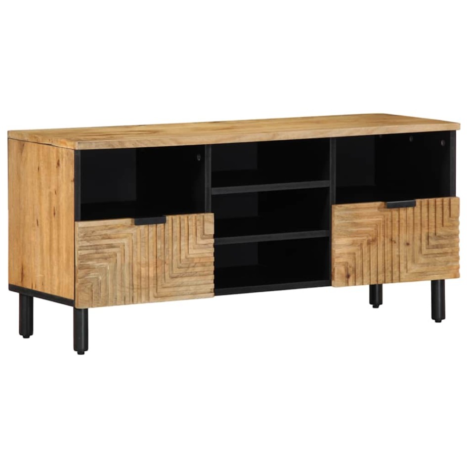 Mueble de TV madera maciza de mango marrón 100x33x46
