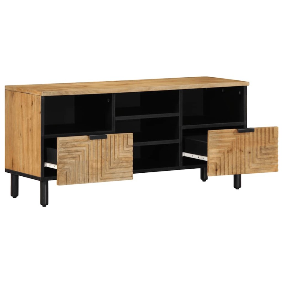 Mueble de TV madera maciza de mango marrón 100x33x46