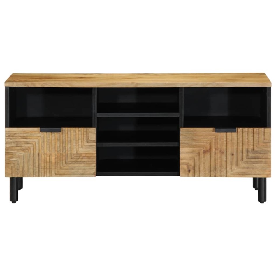 Mueble de TV madera maciza de mango marrón 100x33x46