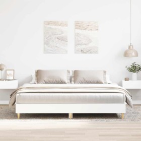 Estructura de cama sin colchón blanca 160x200
