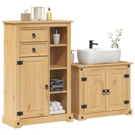 Juego de muebles de baño Corona 2 pzas madera maciza