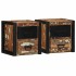 Mesilla de noche multicolor 40x35x40 cm madera maciza