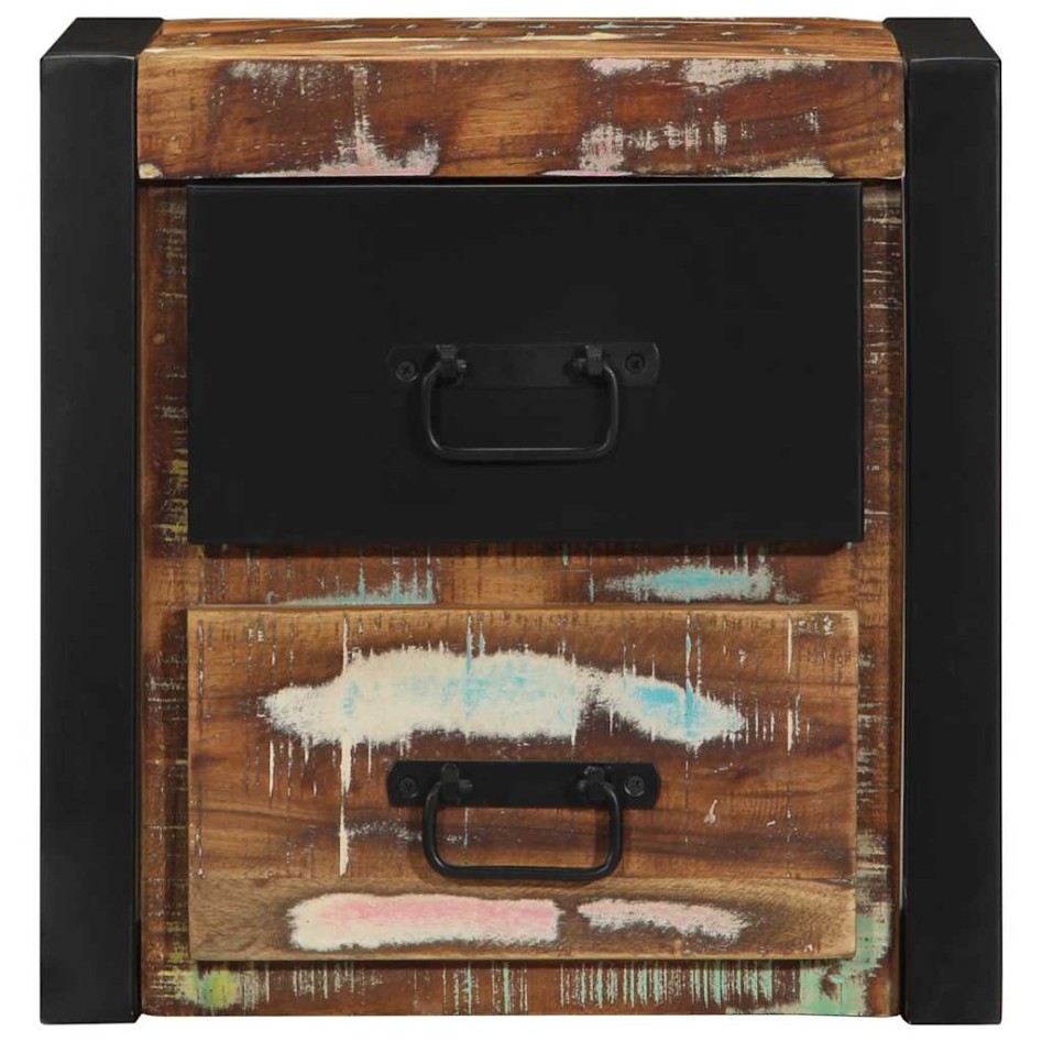 Mesilla de noche multicolor 40x35x40 cm madera maciza