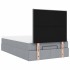 Estructura de cama otomana colchón tela gris claro