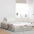 Estructura de cama otomana sin colchón terciopelo gris