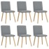 Sillas de comedor 6 unidades de tela gris